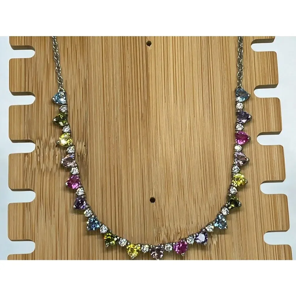 Sterling Silver 'Endless Love' Heart Necklace Stunning Fashion Trendy Glam NEW